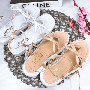 Giày nữ đế xuồng 2cm quai mảnh kẹp ngón đính nơ cute X029