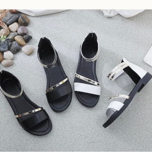 Giày sandal đế bằng dây mảnh đồng-DB012