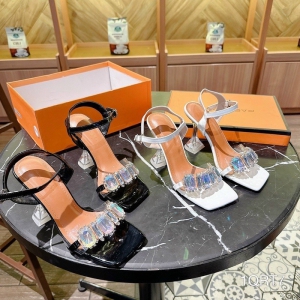 Giày sandal nữ cao gót ly 9p quai bản trong kết khóa 7 màu - SD146