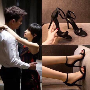 Giày sandal nữ cao gót nhọn 9p quai mảnh ngang bít gót - SD178
