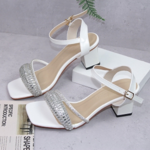 Giày sandal nữ cao gót vuông 5p quai full đá dây xoàn chéo chân - SD202