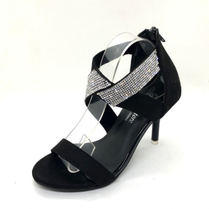 Giày sandal nữ cao gót nhọn 8p quai bản nhung ngang chéo xoàn - SD89