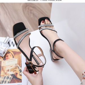 Giày cao Gót Vuông 5cm Quai mảnh xoàn ngang 2 dây chéo SD92