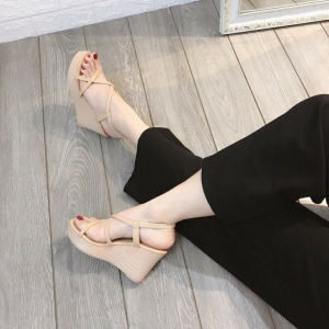Giày sandal cao gót đế xuồng 9p quai mảnh chéo bọc thun gót - X014