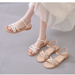 Giày sandal nữ đế bằng quai mảnh ngang chéo - SD164